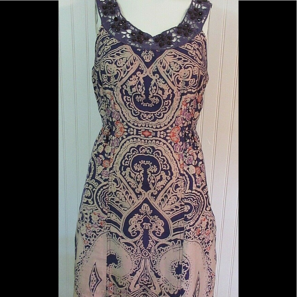Anthropologie Free People dress purple print sz 6